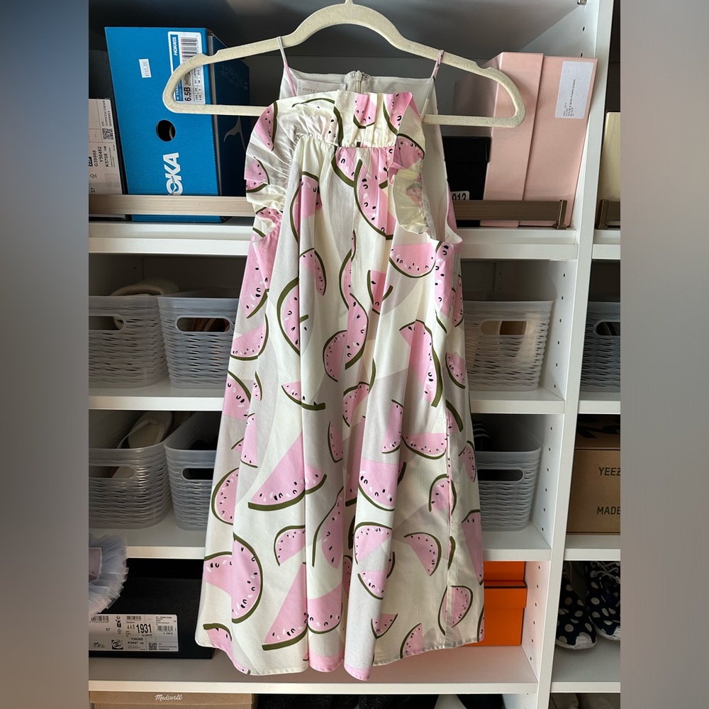 Corey Lynn Calter Watermelon Slice
Ruffle Cotton Poplin Dress